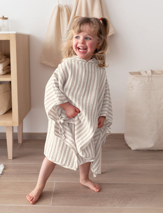 Poncho gaze de coton Sesame